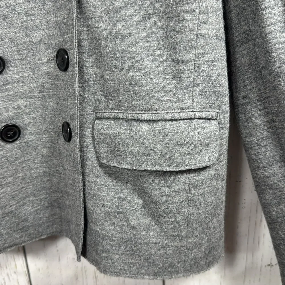 J.Crew Wool Blazer Jacket Gray Double Breasted Classic Workwear Minimalist - Picture 9 of 16